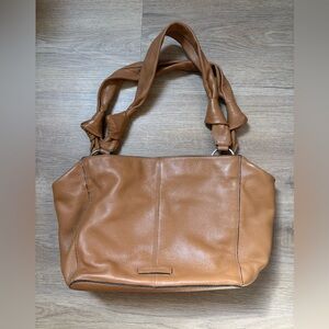 Vince Camuto Cognac Pebbled Leather Tote Bag